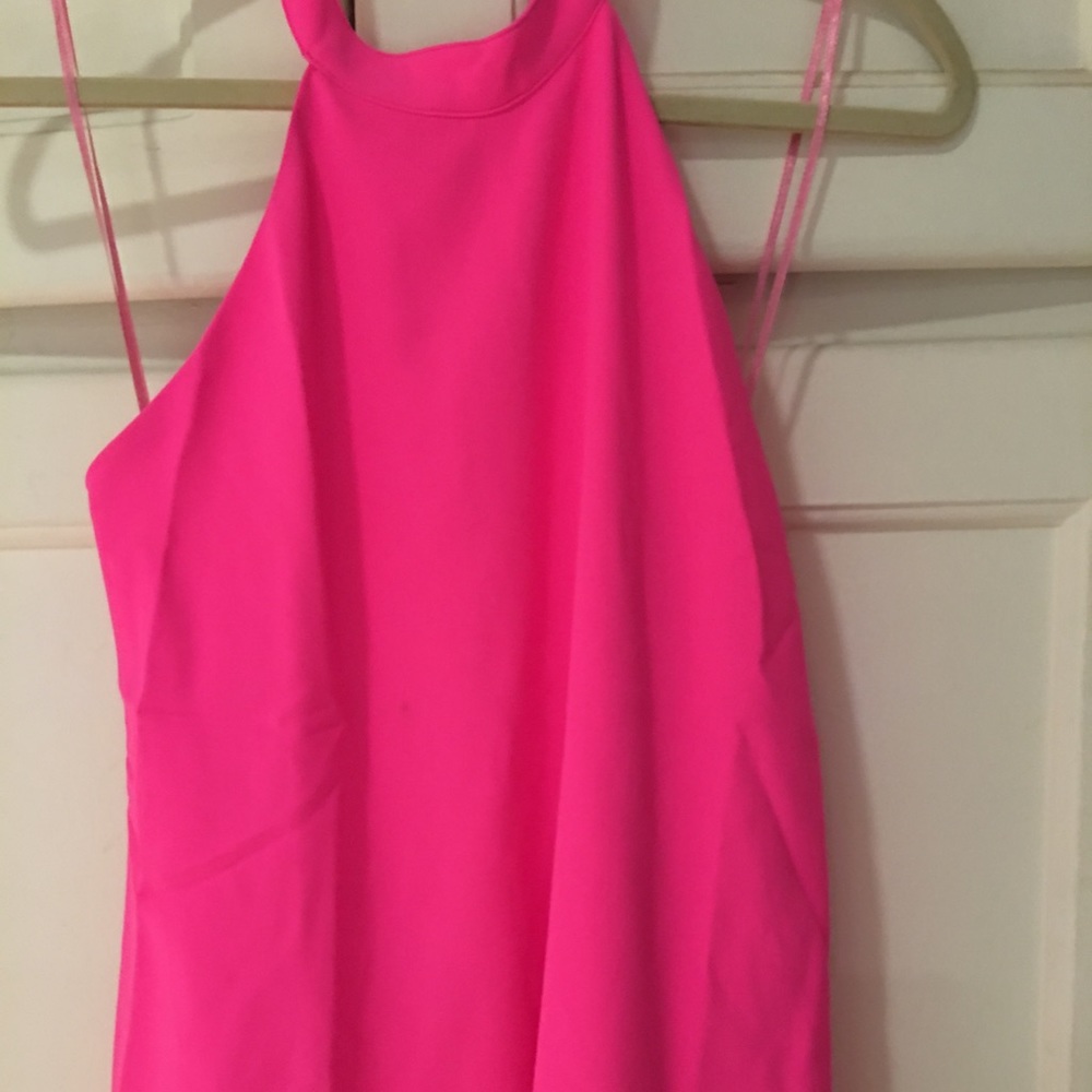 Brand new hot pink halter with keyhole back